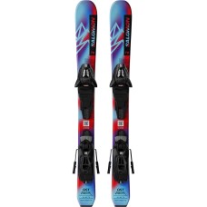 Salomon Лыжи QST Jr XS с креплениями C5 GW J75 P - для юных лыжников, легкие и управляемые